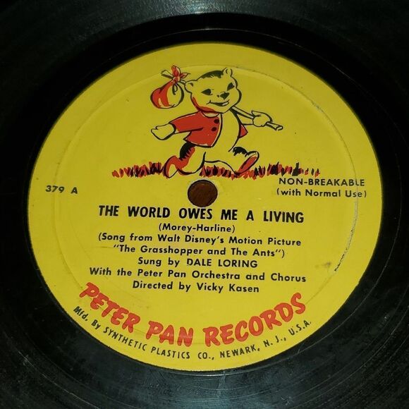 Vtg Peter Pan Records The World Owes Me A Living A Little Polly Parakeet Vinyl - Picture 5 of 7